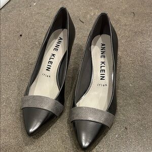 Anne Klein Black and Silver Heels